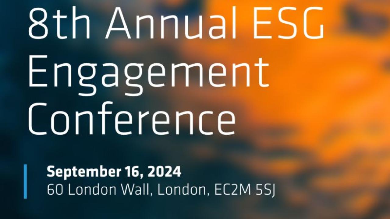"Hosted by AllianceBernstein. 8th Annual ESG Engagement Conference."