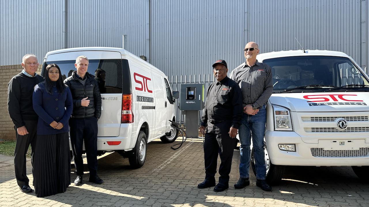 From left to right: Manie Keefe | General Manager Operations Altron Arrow,  Aerolene Suburaman | Saftety, Health, Environment, and Quality Manager Altron Arrow,  Renato Martins | Managing Director Altron Arrow,  Sydney Magoro  | Director STC,  Kobus Theron | Director STC