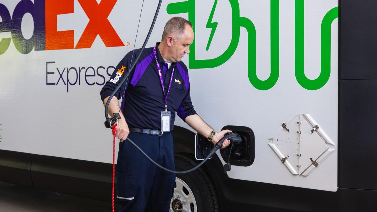 EV charging FedEx Truck