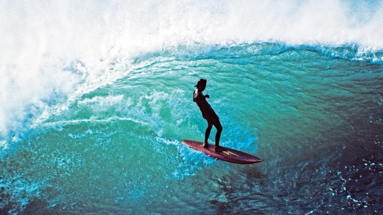 surfer on a huge wave
