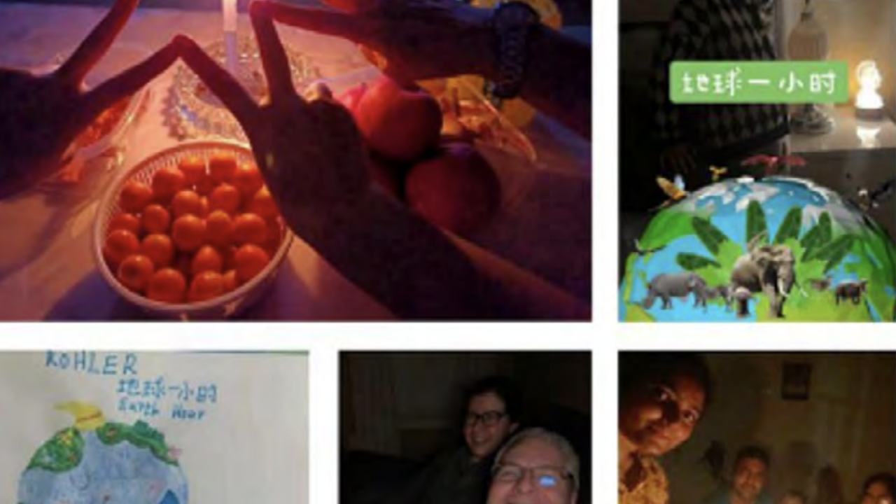 Collage of photos from Kohler associates around the globe participating in Earth Hour