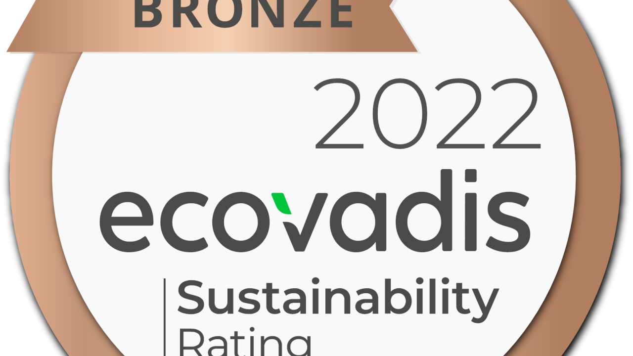 Bronze award 2022 Ecovadis Sustainability rating