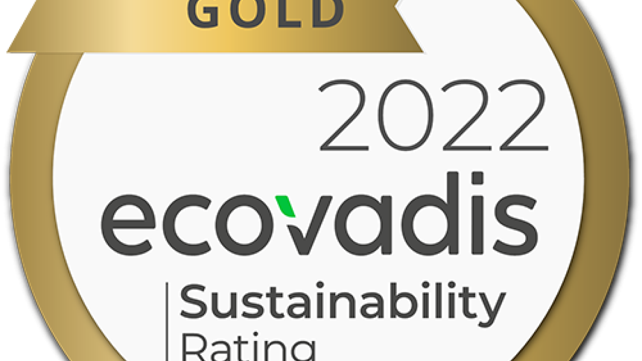 Gold 2022 EcoVadis Sustainability Rating
