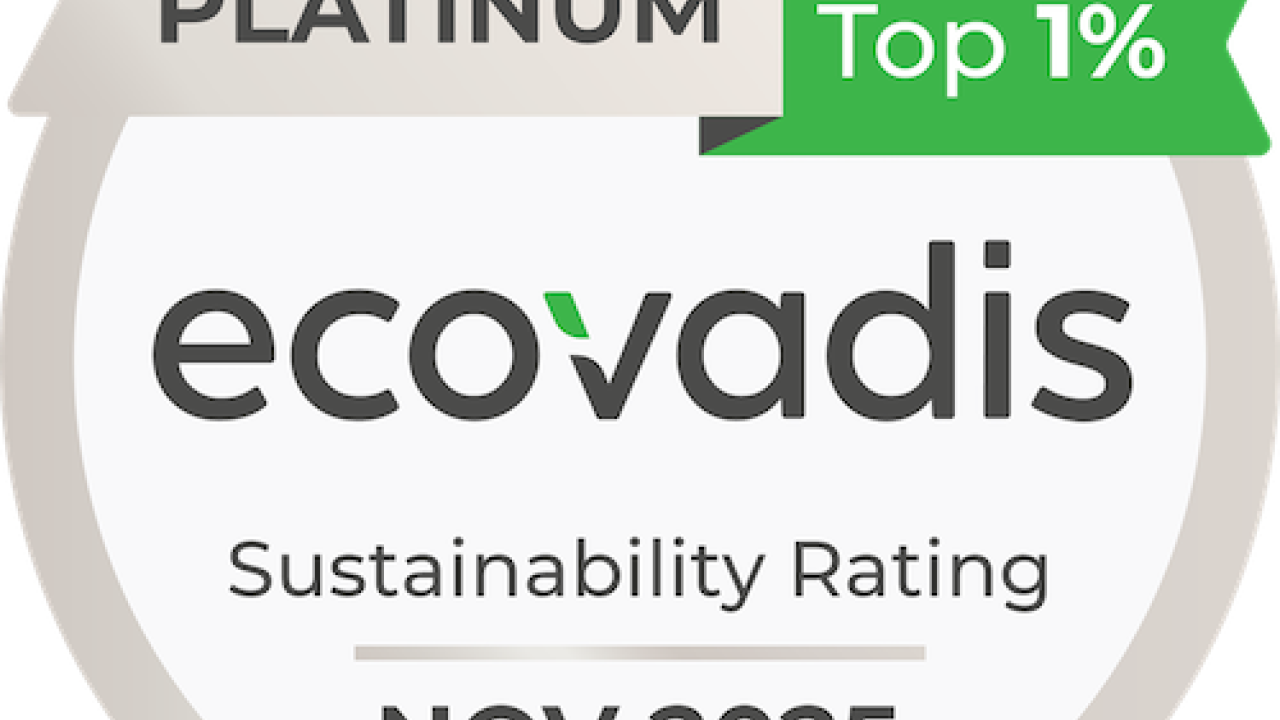 EcoVadis Platinum sustainability rating.
