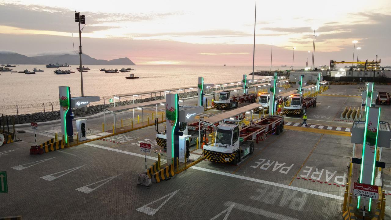 Electric trucks at Port of Callao 