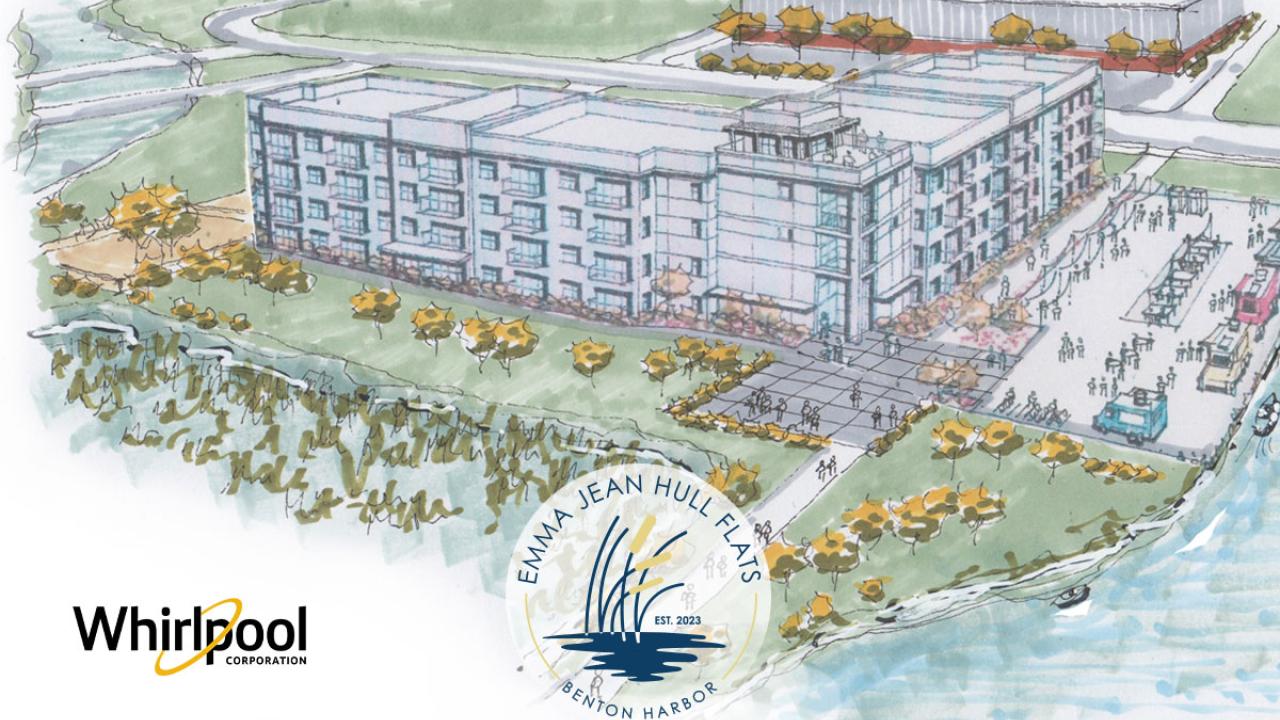 sketch of Emma Jean Hull Flats