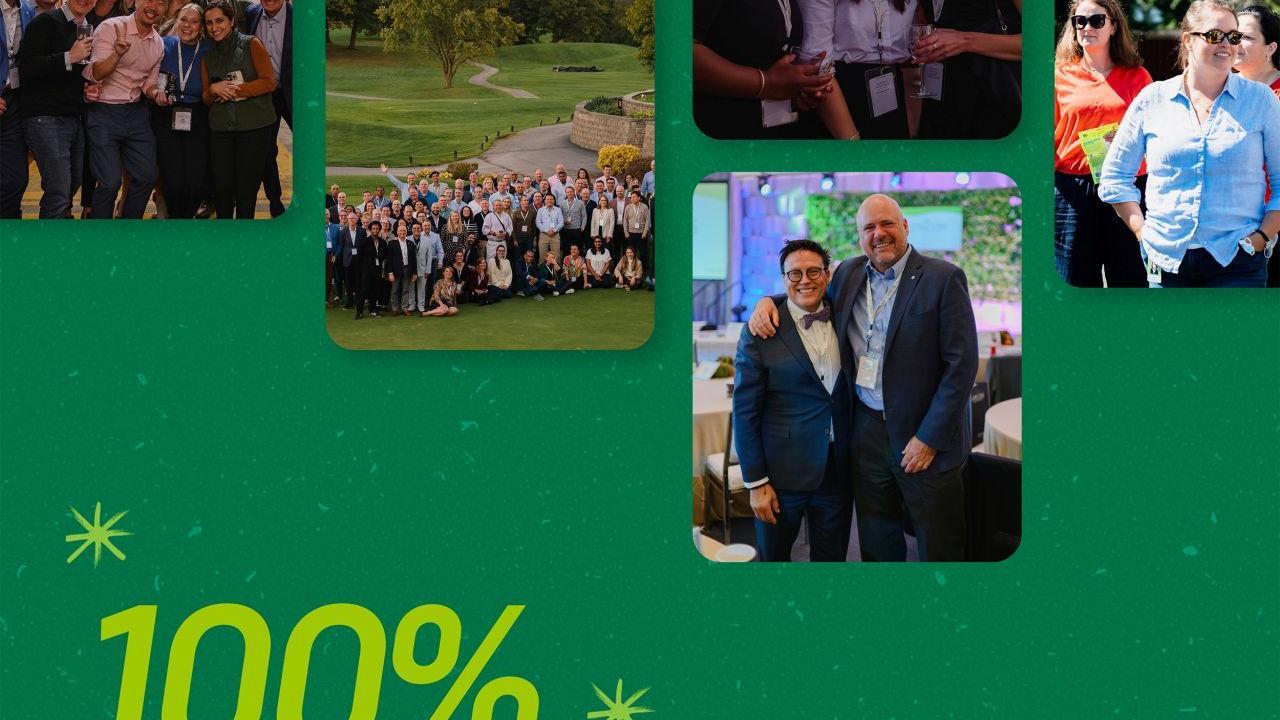 Collage of employee photos. "100% of our employees have access to mental health resources and financial education.