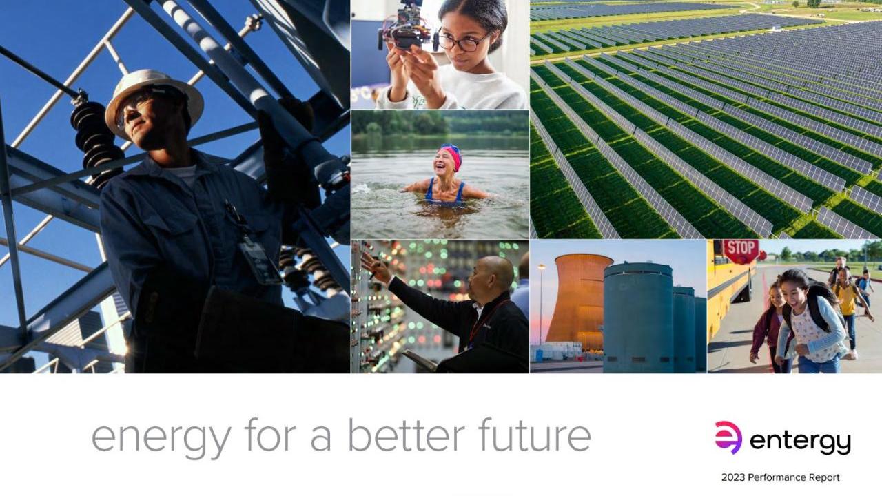 Entergy Performance report cover: "Energy for a better future"
