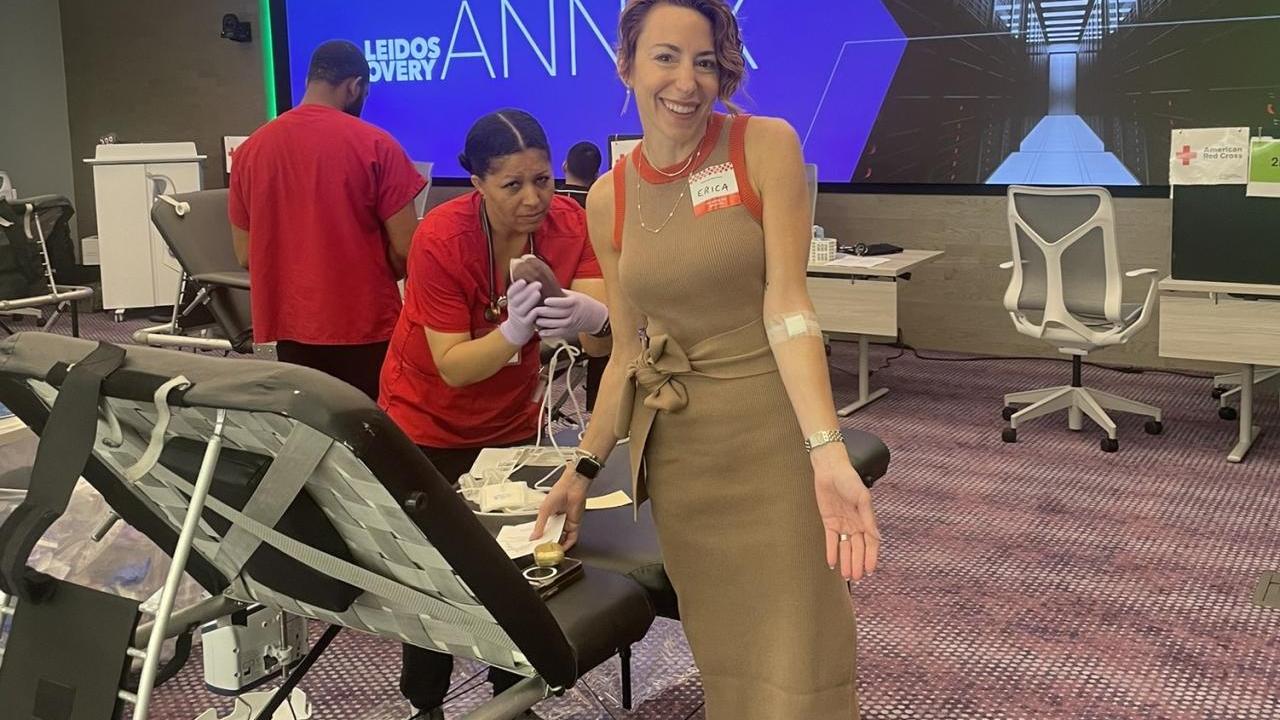 woman donating blood 