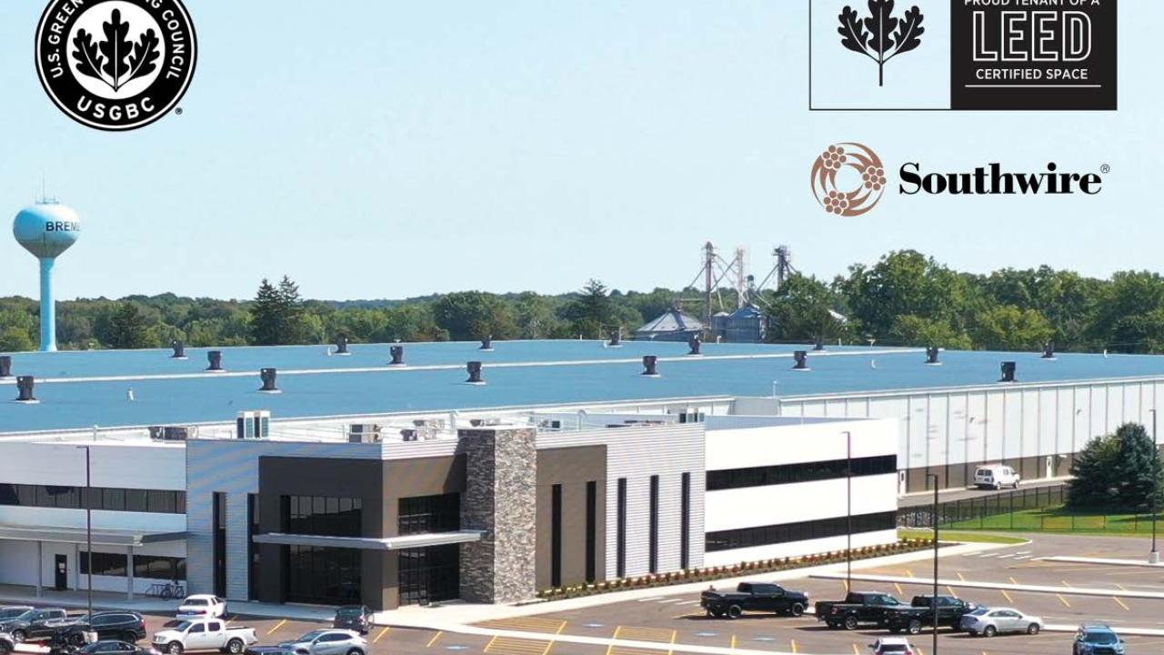 Photo of Southwire Bremen Industrial Plant campus with LEED logo