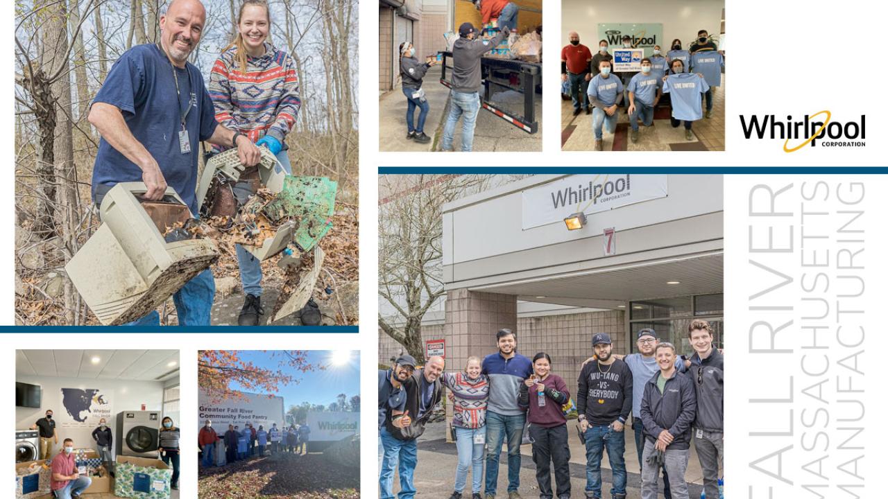 photo collage of volunteers working in the community
