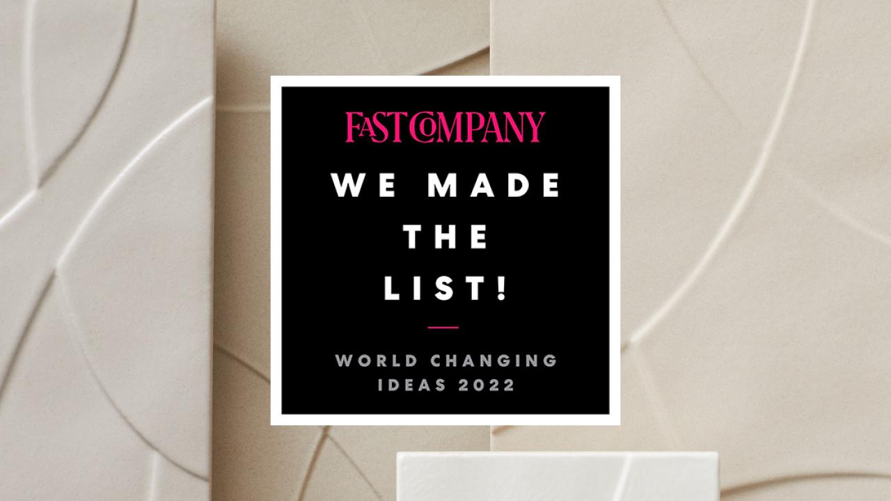 Fast Company logo in front of Kohler tiles