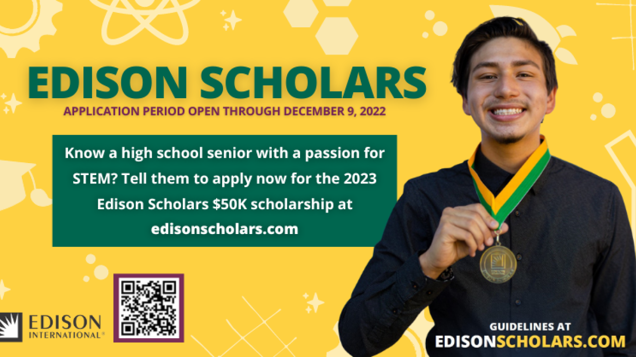 "Edison Scholars Application period now open"