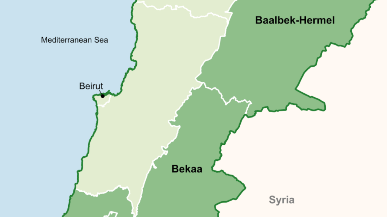 Map of governates where key informant interviews were undertaken. 