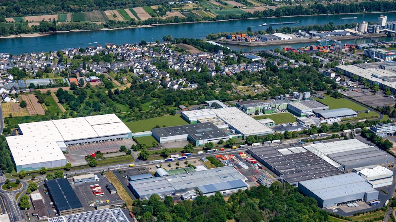bird's eye view of manufacturing site