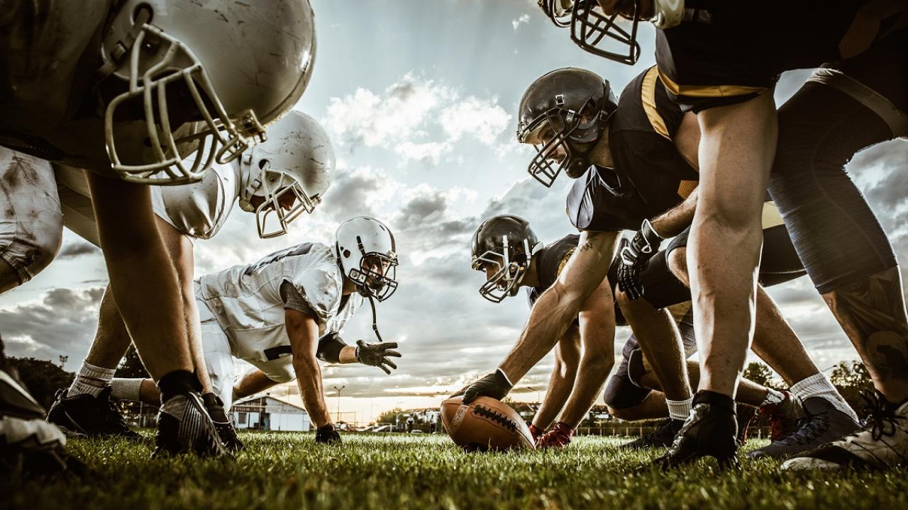 football players on the field