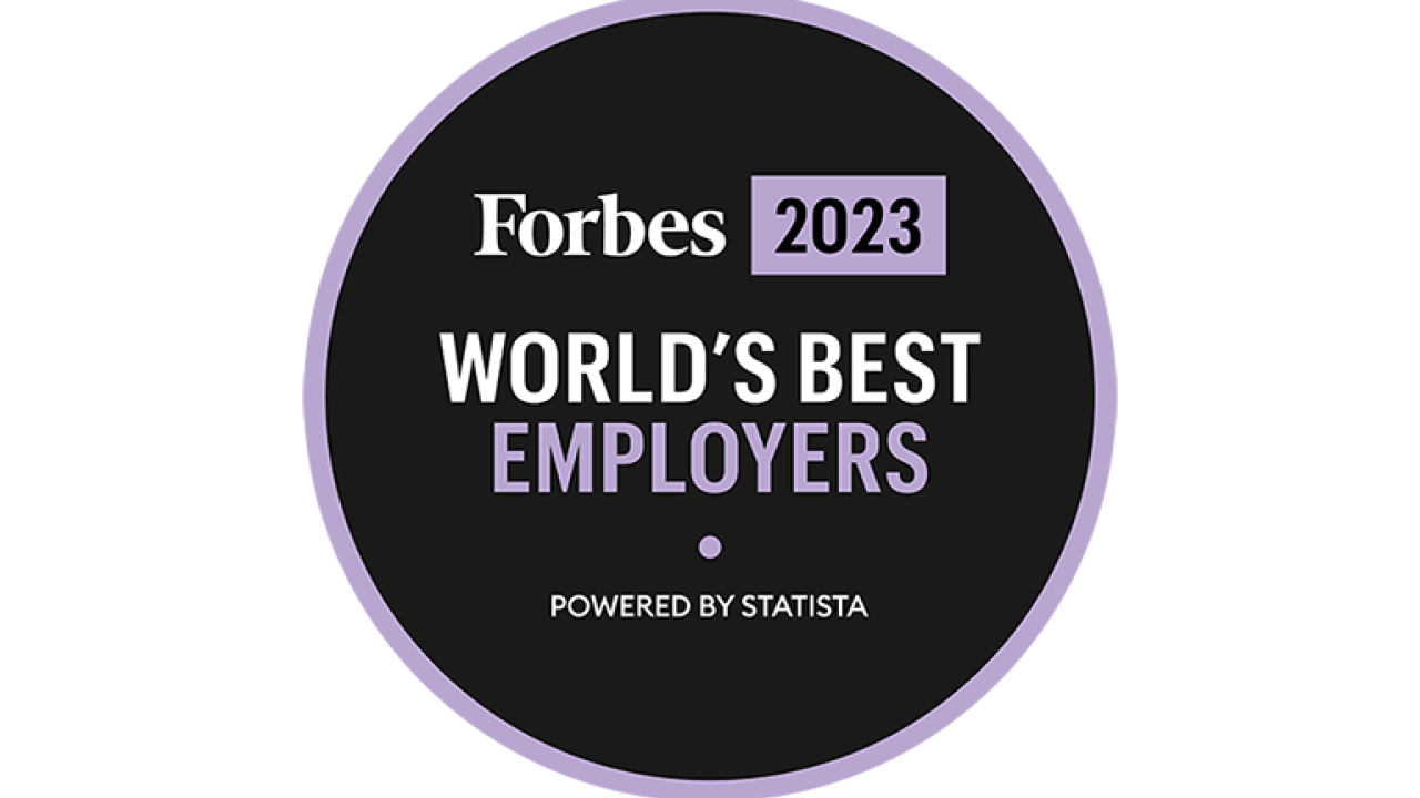 Forbes 2023 World's Best Employers logo