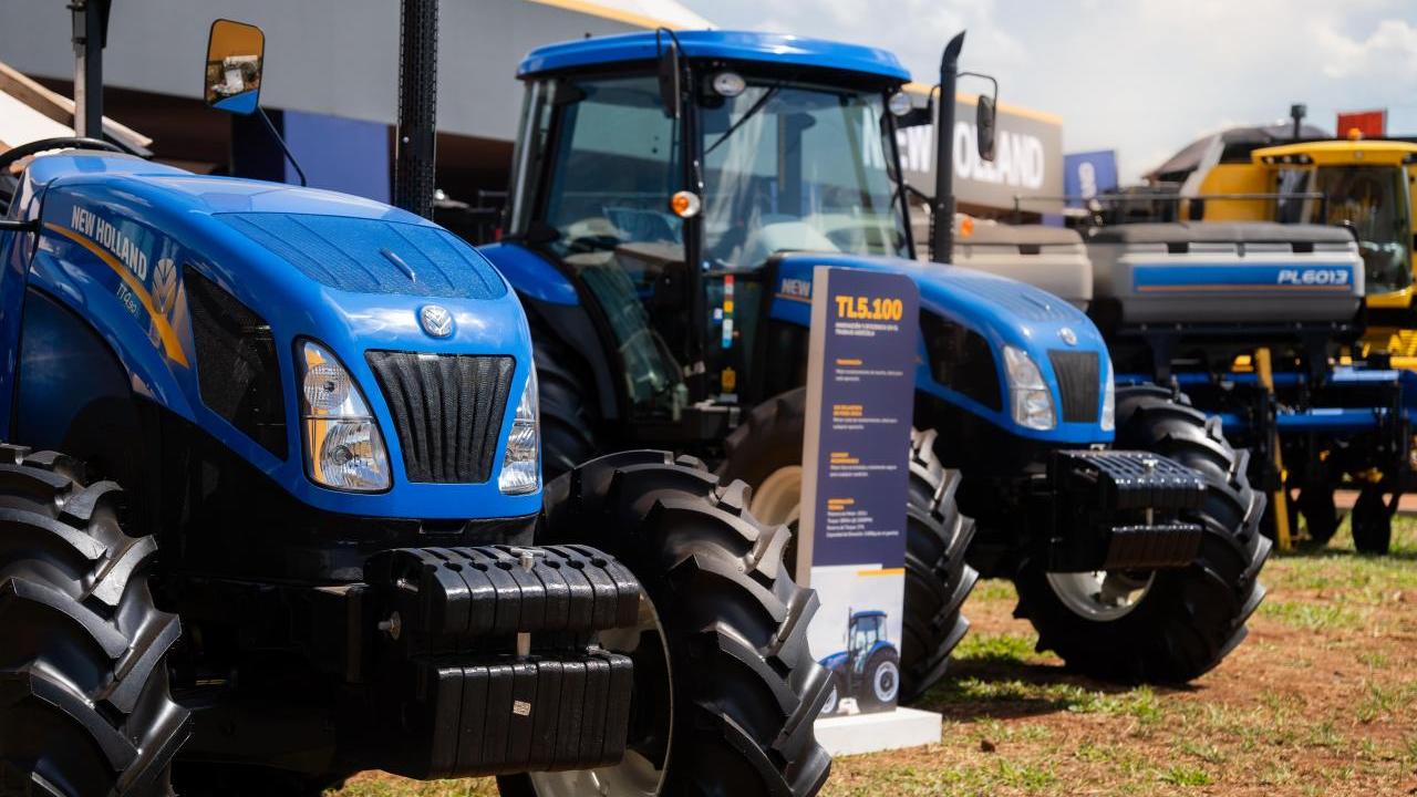 A line of Tractors parked up 