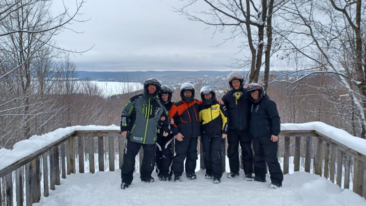 Carol has fun in the snow with friends