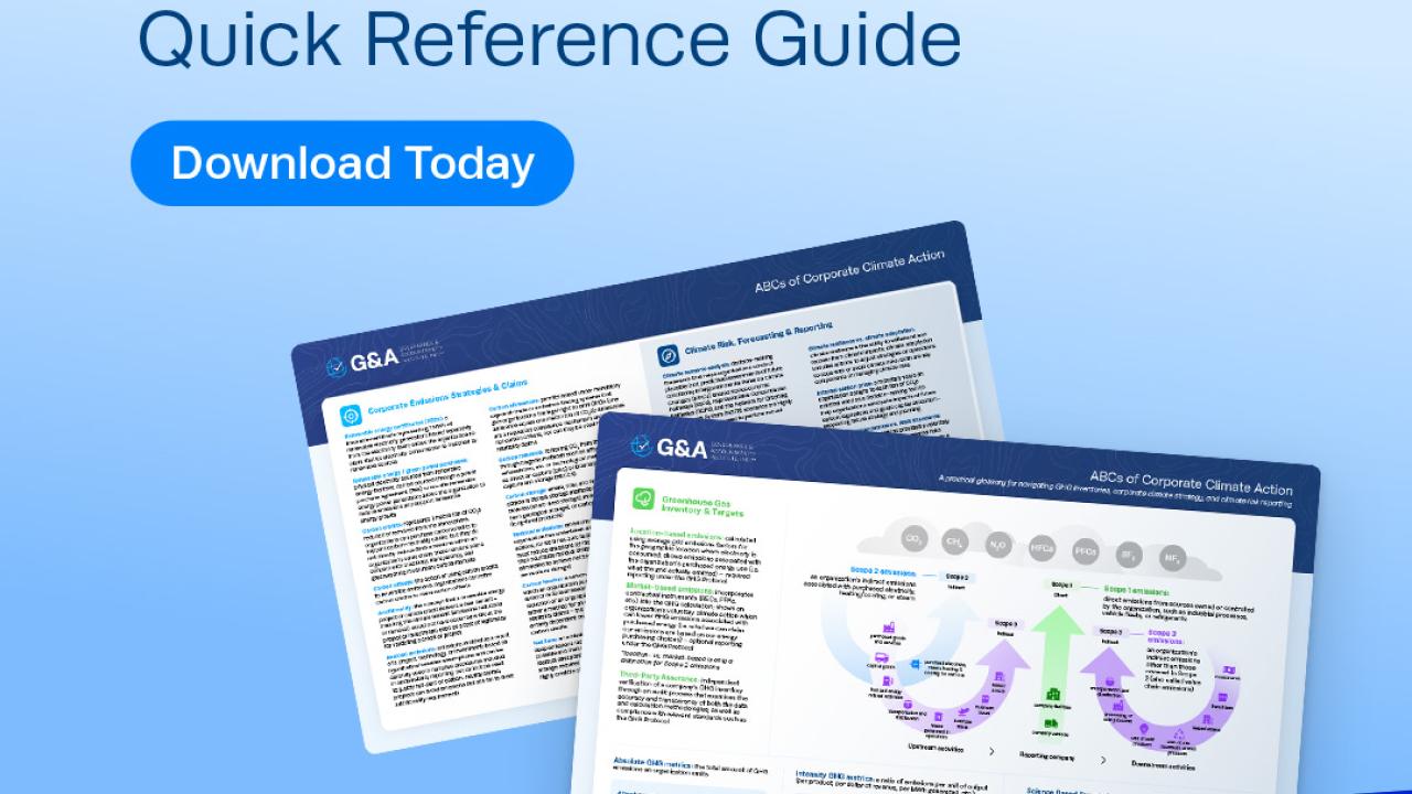 G&A’s ABCs of Corporate Climate Action Quick Reference Guide
