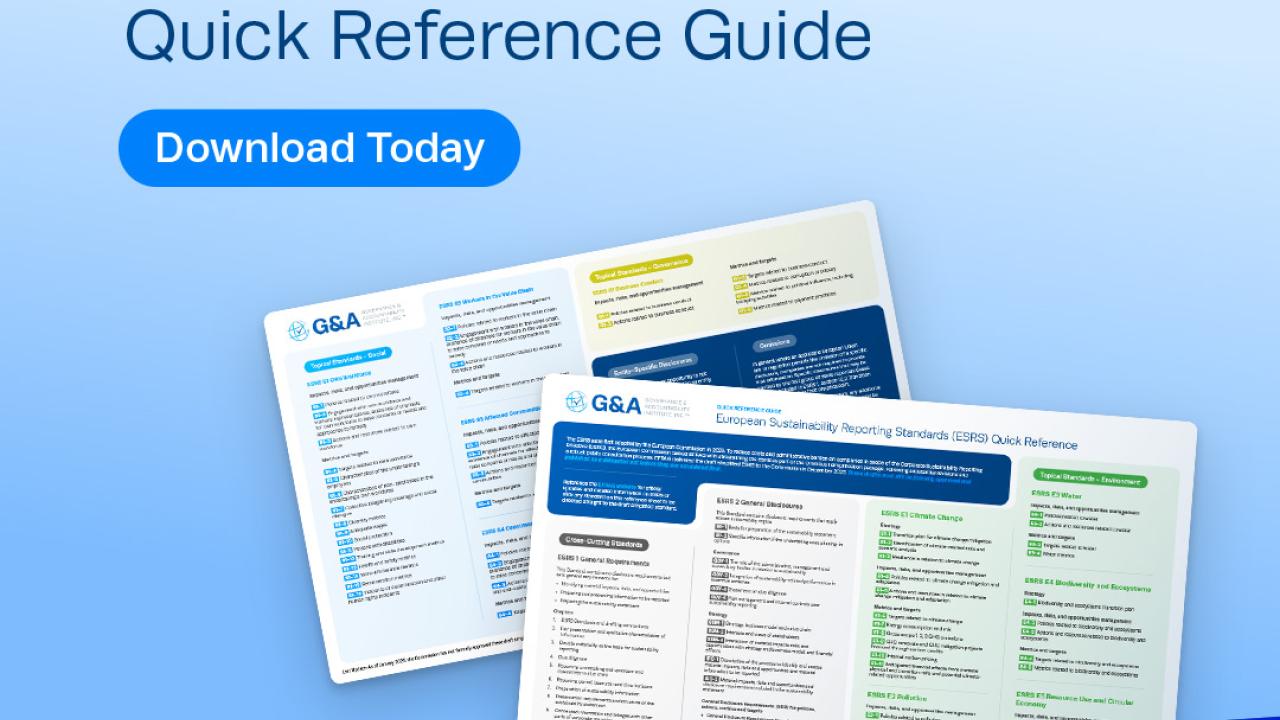 G&A's ESRS Quick Reference Guide for CSRD Reporting Quick Reference Guide