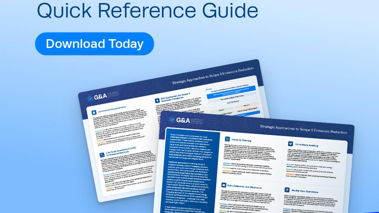 G&A's New Reference Guide on “Strategic Approaches to Scope 3 Emissions”