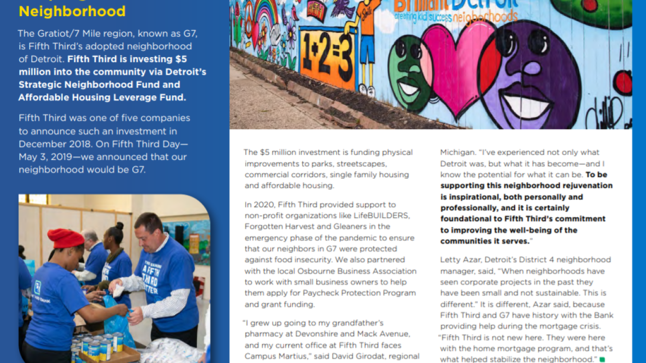 Photos and text from Fifth Third's G7 neighborhood engagement