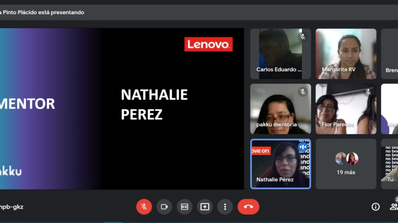 Screenshot of a pakku mentoring video call