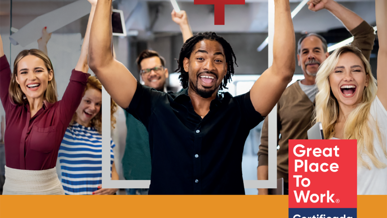 Employees cheering