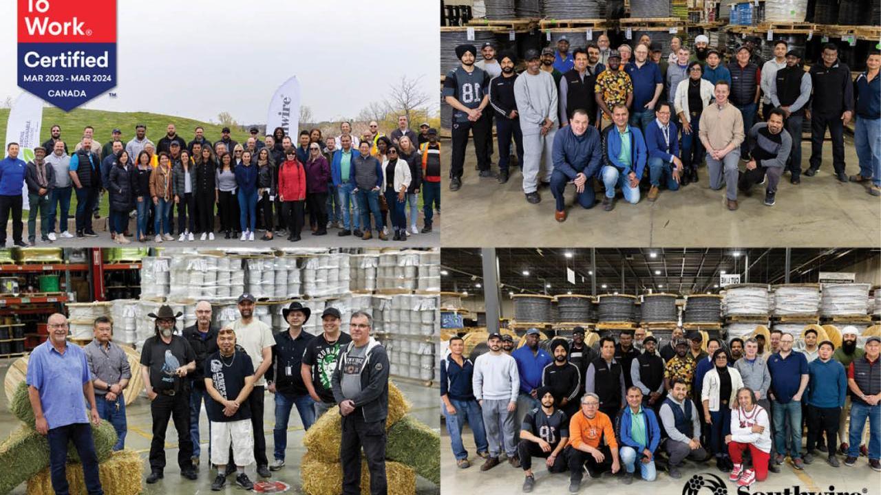 Collage of four photos of different groups of co-workers.