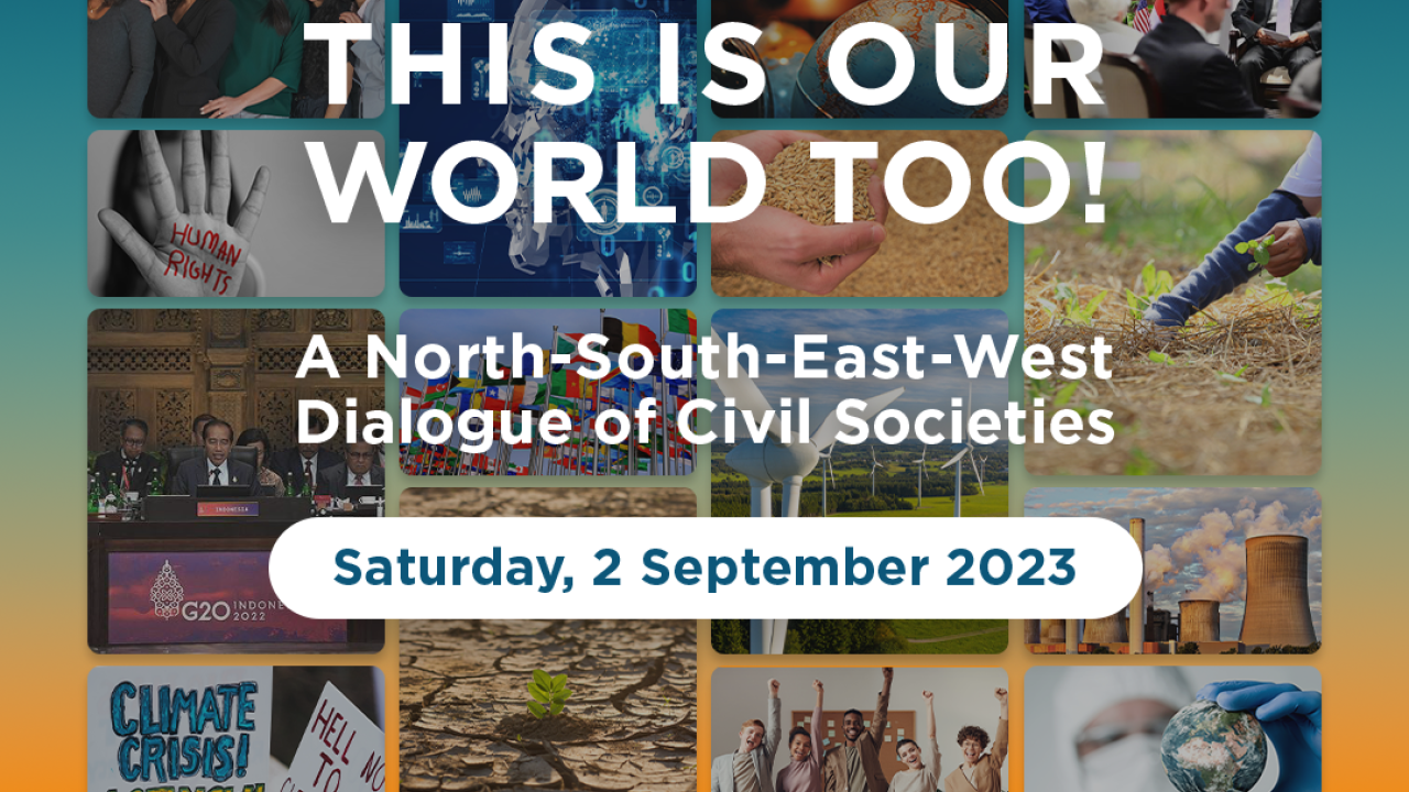 Global Townhall 2023 event poster "THIS IS OUR WORLD TOO!"