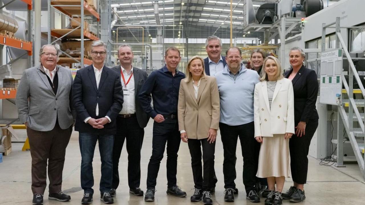 Tapestry and Gen Phoenix executives at the Gen Phoenix plant in Peterborough, UK