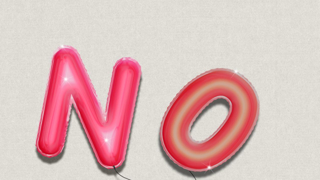 Balloons shaped like the letters N an O