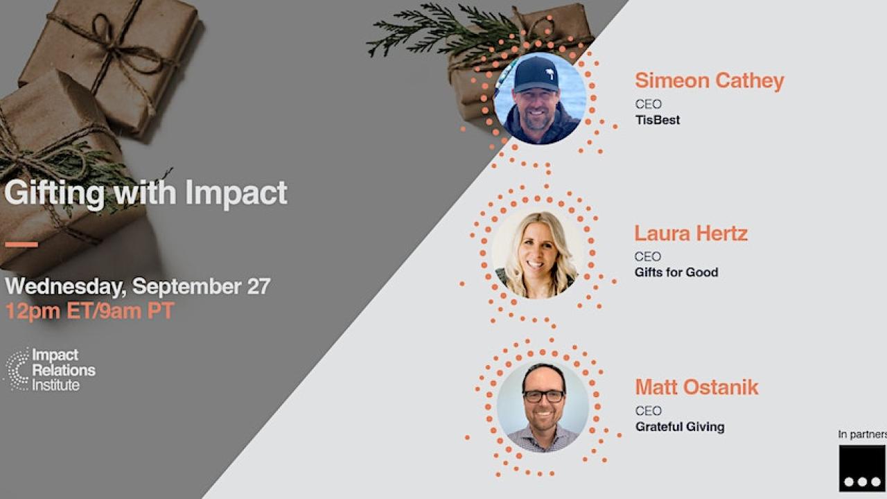 Join us on Sep 27 to discuss Gifting with Impact