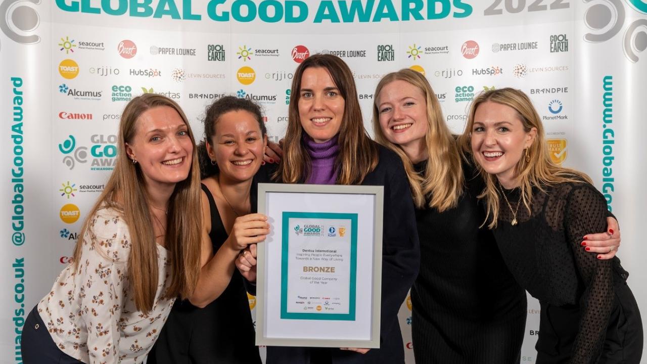Dentsu International Social Impact team accepts the Global Good Company of the Year award