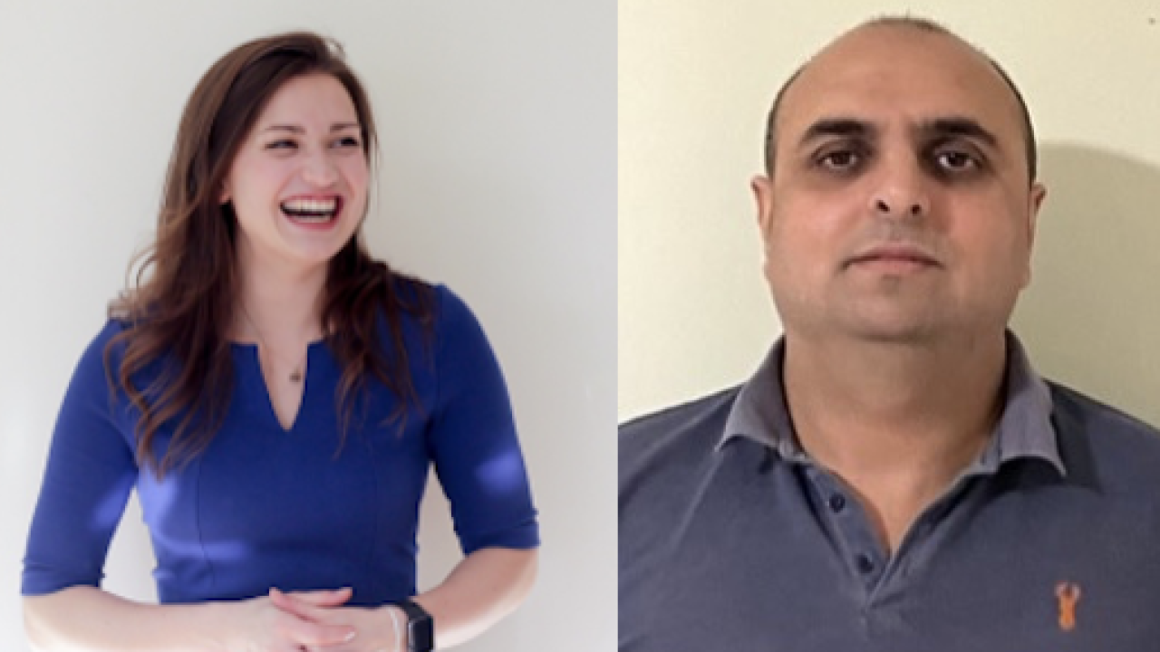 Photo: Katherine Islim, GoDaddy Director of Product Management & Empower by GoDaddy Volunteer; R: Dinkar Jaitly, Software Developer & Empower by GoDaddy Volunteer