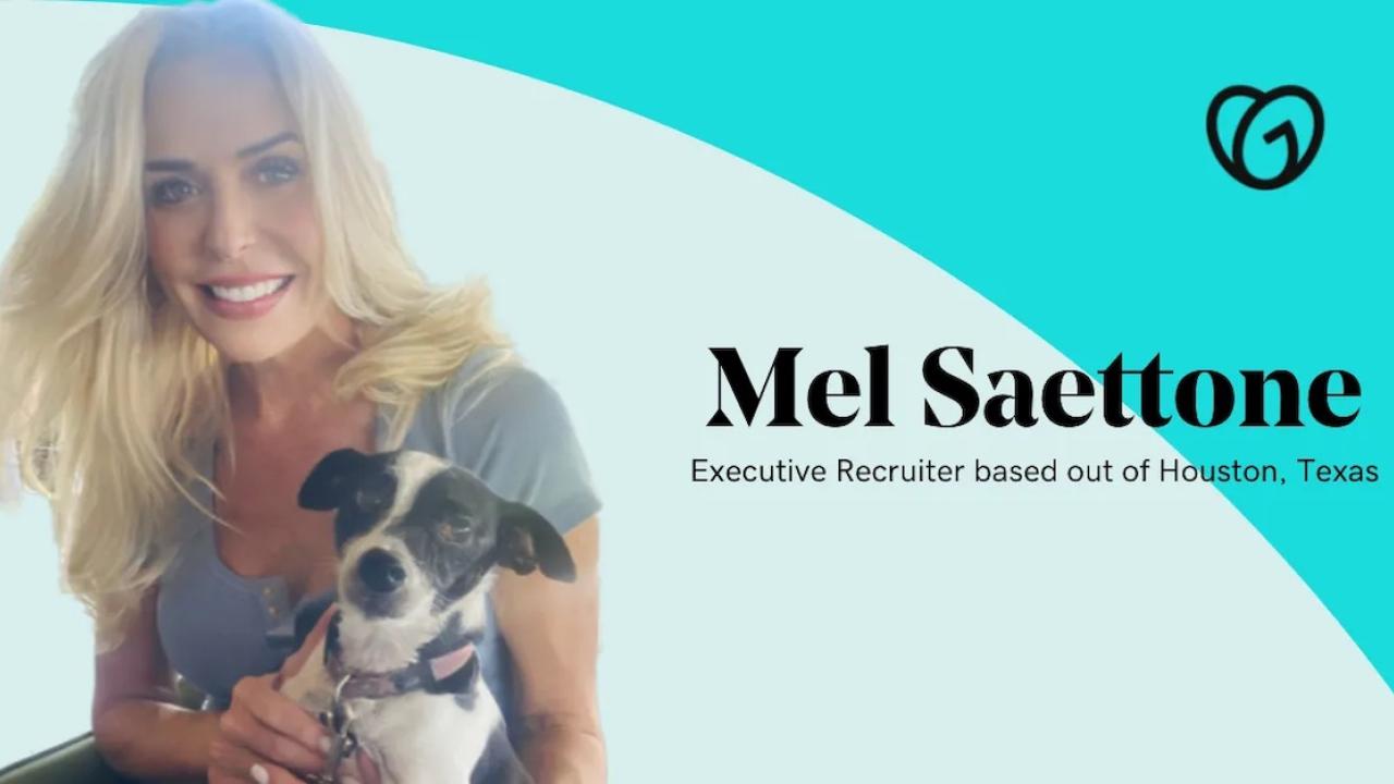 Mel Saettone shown with her dog.