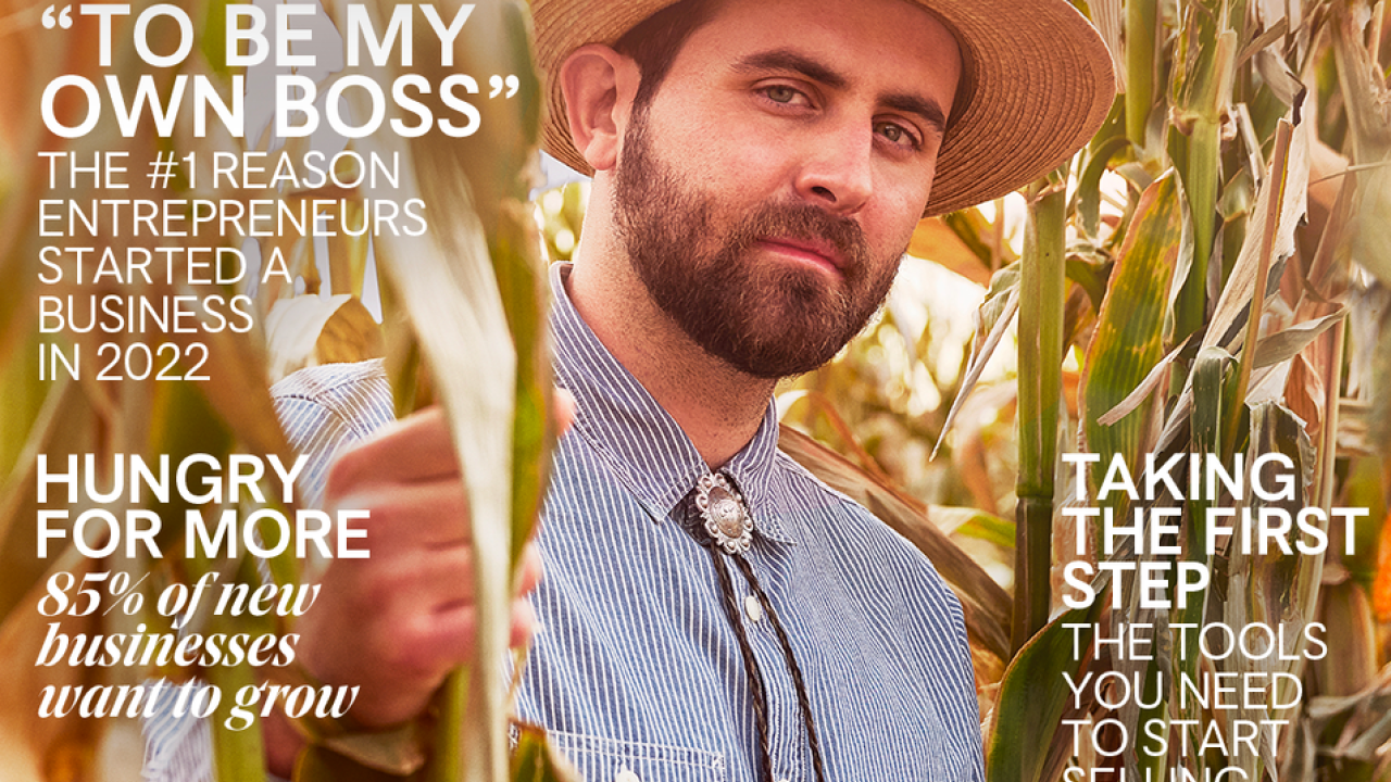 Small Biz Weekly: Evan Rocheford shown in a cornfield.