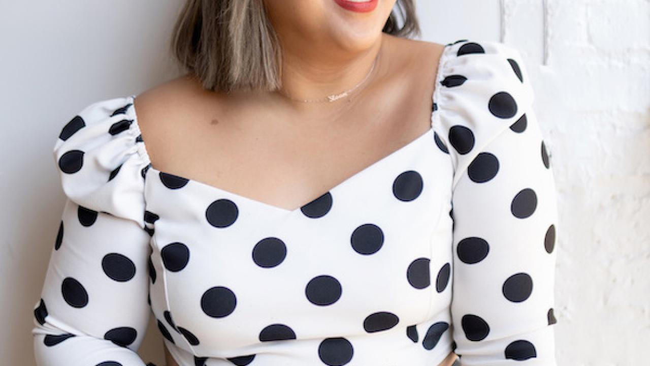 Samuelle Dilla, a Minneapolis-based makeup artist and GoDaddy customer who is featured in the company’s Icons of Minneapolis series.