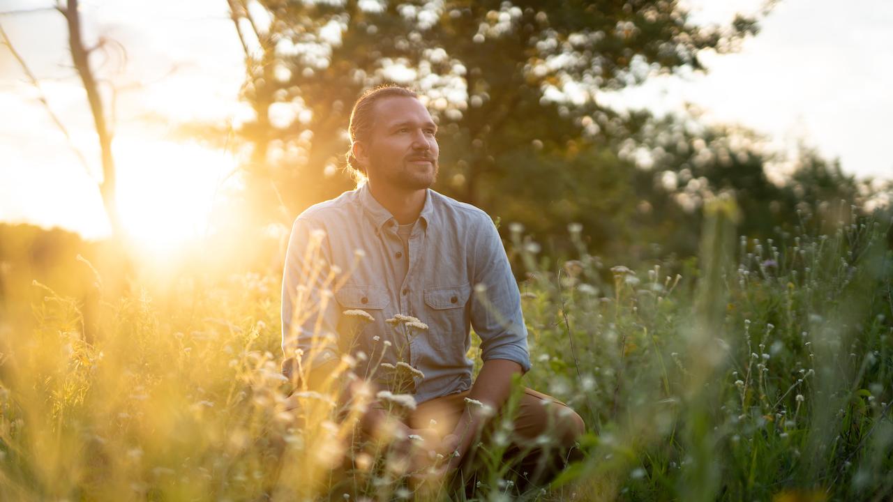 Tim Clemens in a field.