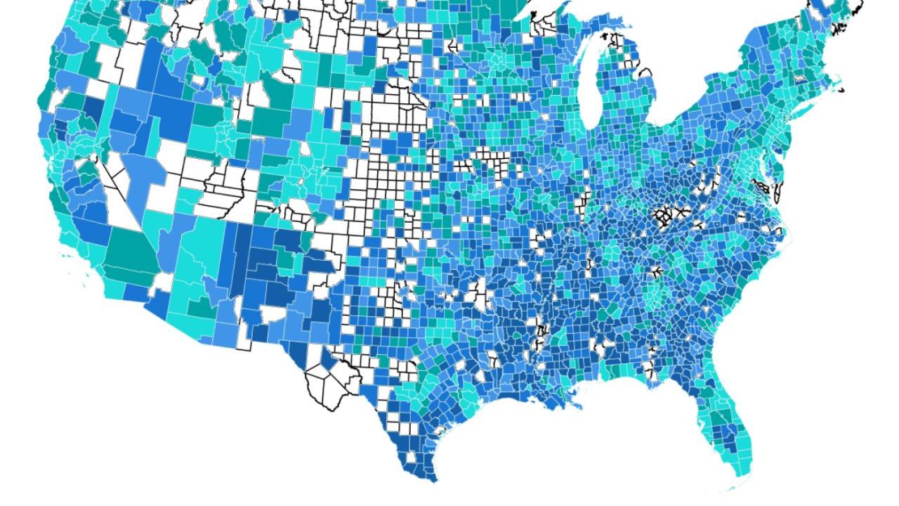 Microbusiness report map of the United States