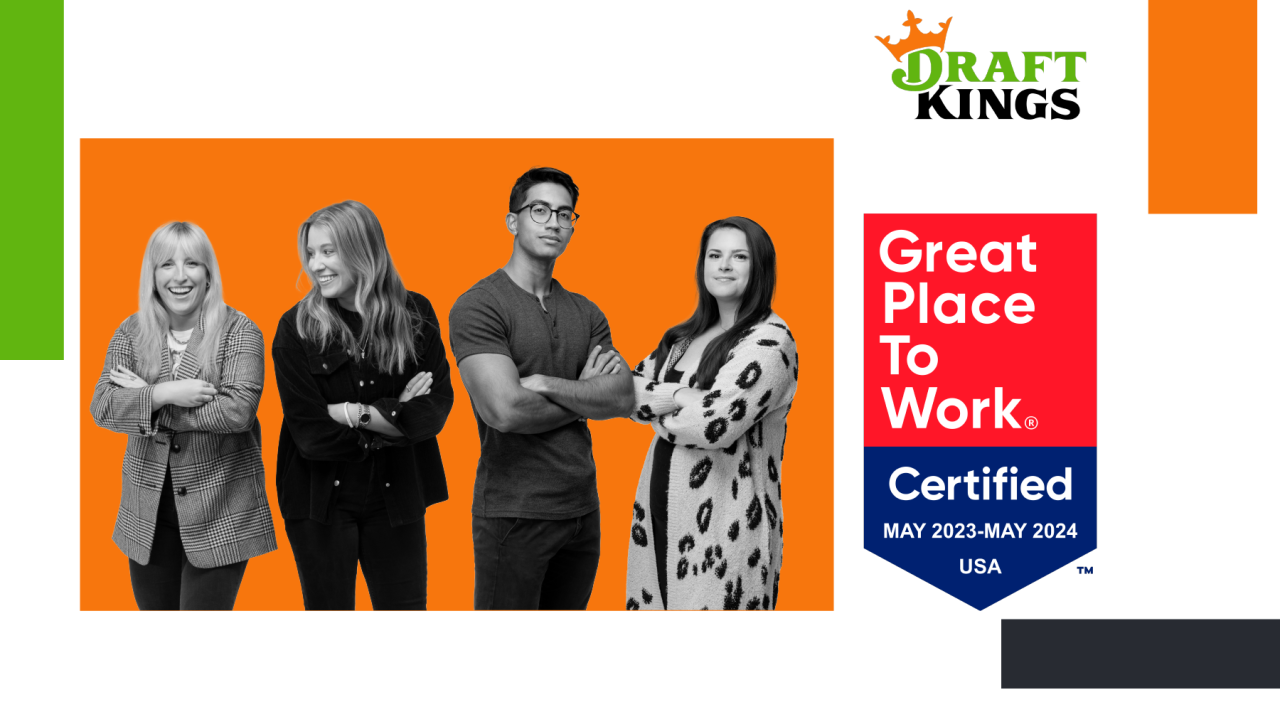 DraftKings and Great Place to Work logos 