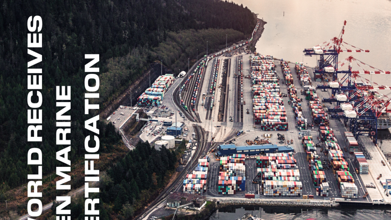 "DP World Receives Green Marine Recertification" with image of port