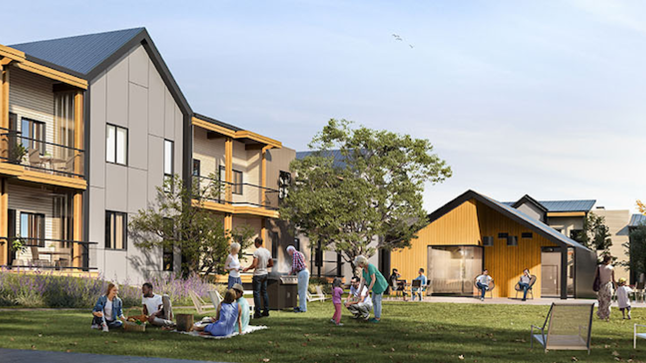 Artists rendering of Greenfield Common Phase 1 housing.