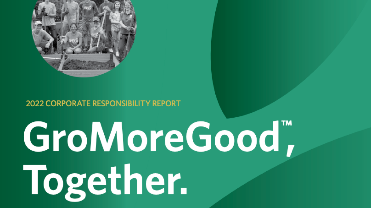 CR Report Cover, "GroMoreGood, Together"