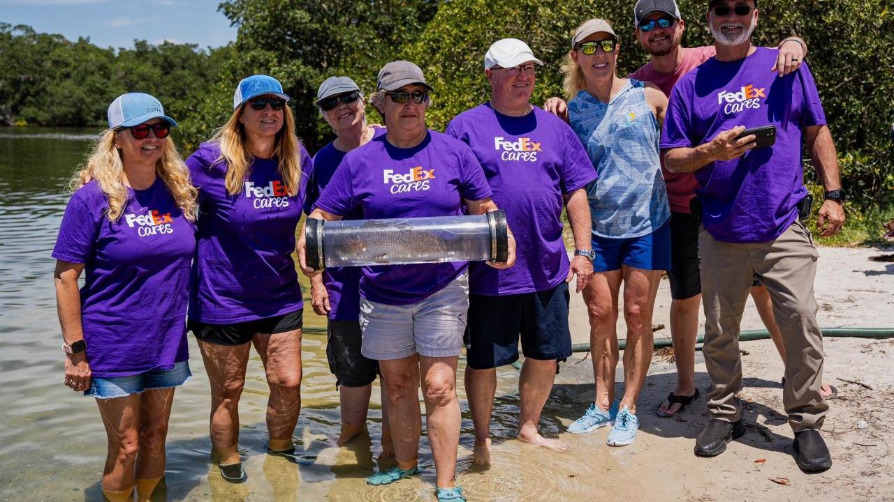 Group of Volunteers on beach