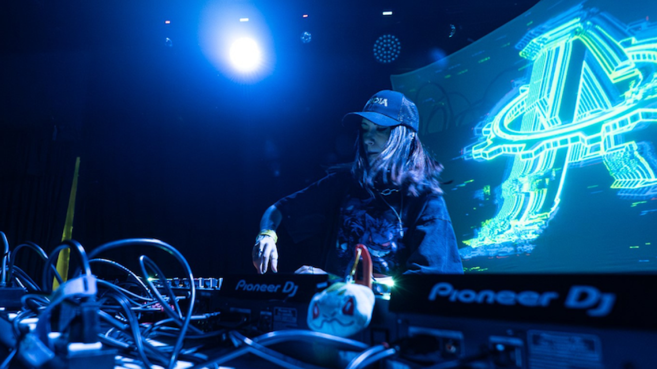 Tessa working her magic as a DJ.