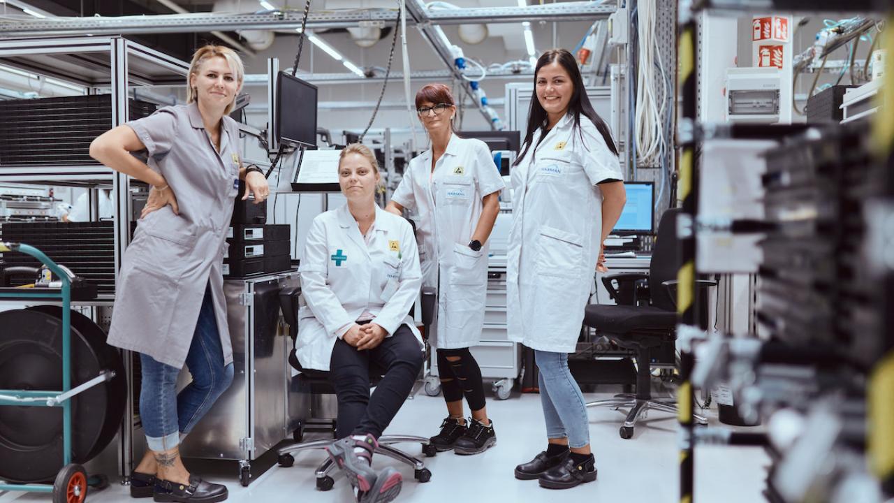 Group photo of HARMAN employees