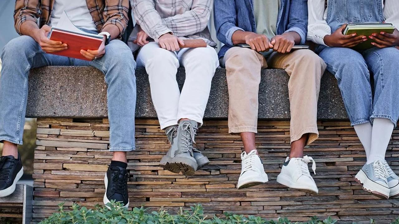students sitting in a row