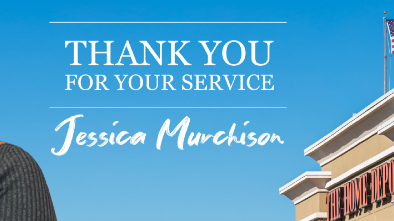 Photo of Jessica Murchison; Thank you for your service. 